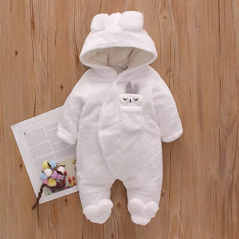 Snugglepals – Plush Cartoon Baby Romper for Autumn & Winter