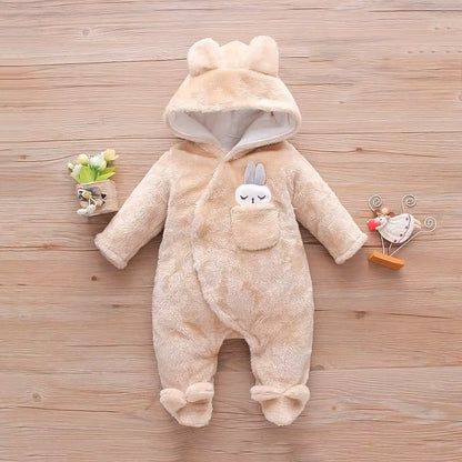 Snugglepals – Plush Cartoon Baby Romper for Autumn & Winter