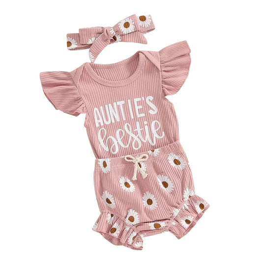 Auntielove – 3-Piece Summer Set for Baby Girls