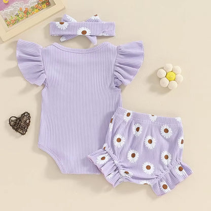 Auntielove – 3-Piece Summer Set for Baby Girls
